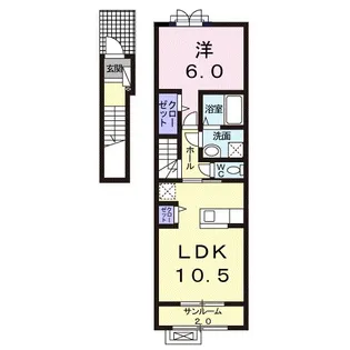 ヴィラ ハナブサ【2階】の間取り
