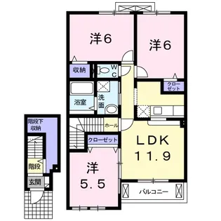 プリマヴェーラB【2階】の間取り