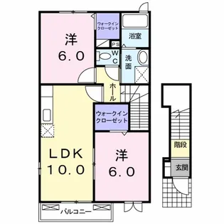 プリムローズ弐番館【2階】の間取り