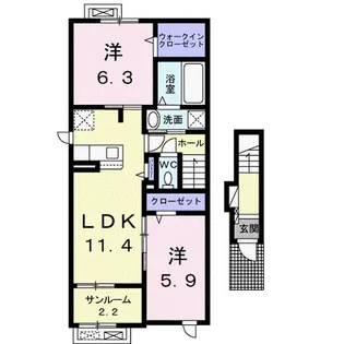 ネオプレイスA【2階】の間取り