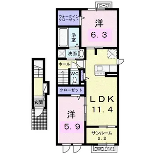 ネオプレイスA【2階】の間取り