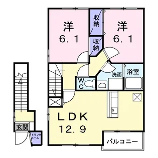 ソレアード・ヒル【2階】の間取り