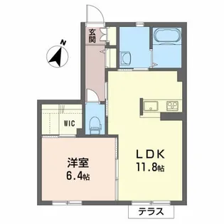 シャーメゾンガーデンズ下長B【B102号室】の間取り