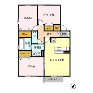 セジュールポム B【202号室】の間取り