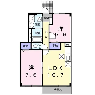 ベル・ソレイユ【1階】の間取り