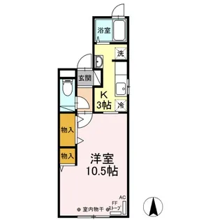 コモンライフ臥木河原【203号室】の間取り