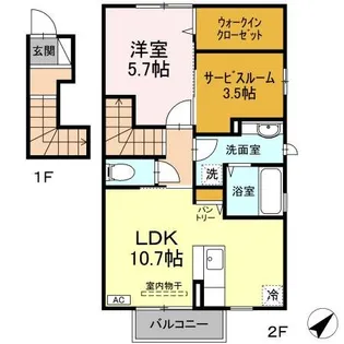 シャルム石堂【2階】の間取り