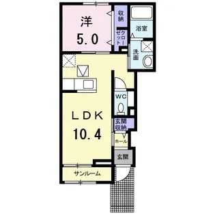 シャトレ シエルV【1階】の間取り
