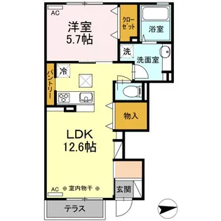 ドゥ・ルグラン【1階】の間取り