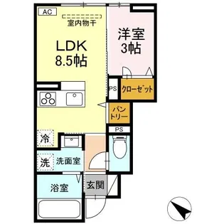 レスア柏崎III【1階】の間取り