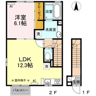 フォレスタ類家 A【2階】の間取り