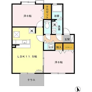 セレネ・城下【1階】の間取り