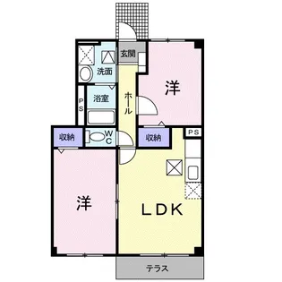 スクエアコート【1階】の間取り