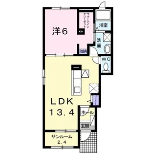 プロムナード2B【1階】の間取り