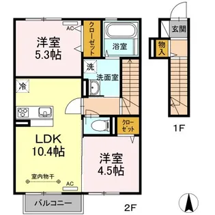 サニースクエア【2階】の間取り