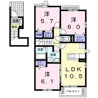 フォンテーヌ【2階】の間取り