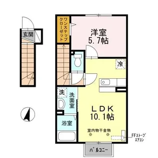 グランツ【B 201号室】の間取り
