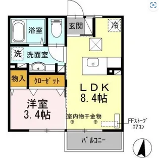 アヴェニール白銀B【2階】の間取り