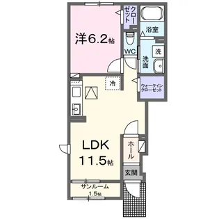 メゾンソレイユV【1階】の間取り