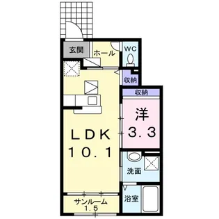 ヌーベルカクマンC【1階】の間取り