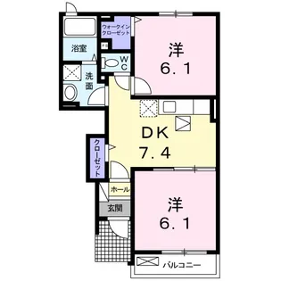 アドラブールB【1階】の間取り