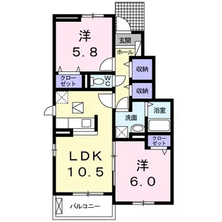 ガーデンセレナII【1階】の間取り