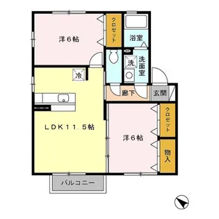 セジュールポムC【2階】の間取り