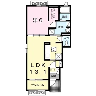 セイバリー.E II【1階】の間取り