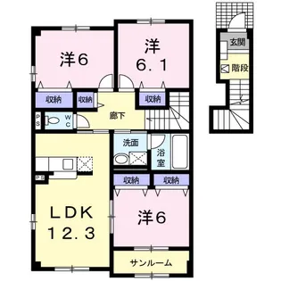 ウィンベル【2階】の間取り