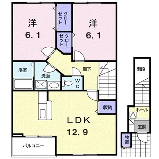 ポンピエール【2階】の間取り