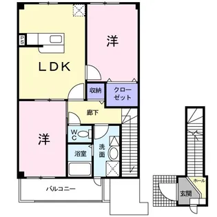 ベルセレーノ弐番館【2階】の間取り