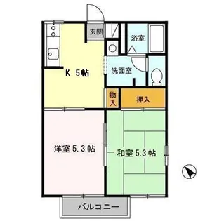 コモンライフ白銀【201号室】の間取り