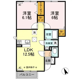 グランコート B【101号室】の間取り