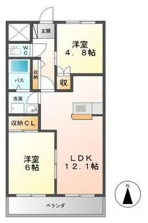 チェリーブロッサム・ガーデン【2階】の間取り