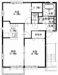 ベルハイツD【102号室】の間取り