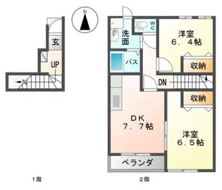 パークサイドヴィラ御里 B【2階】の間取り