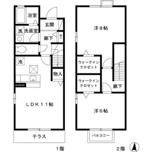 ロゼットB【2階】の間取り