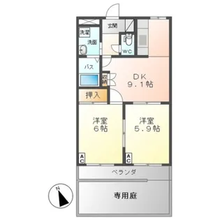 ピュア・タウン【1階】の間取り
