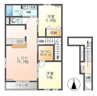 パークサイドヴィラ御里 A【2階】の間取り
