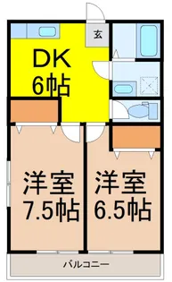 こだまが丘ハイツⅡA【2階】の間取り