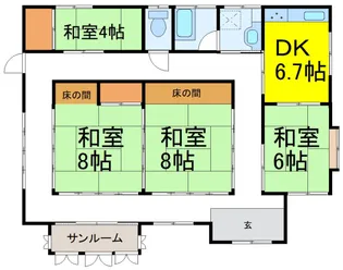 栃木県芳賀郡市貝町大字杉山【一戸建】の間取り