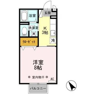 シティーヒル医大前【1階】の間取り