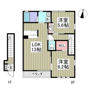 Falke Dolf B【201号室】の間取り