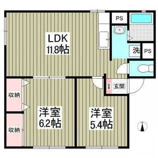 ソファレA【202号室】の間取り