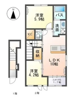 ホワイトヘロン【203号室】の間取り