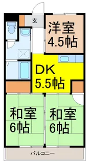 コーポ磯貝B【205号室】の間取り