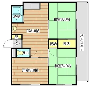 大宅マンション【4階】の間取り