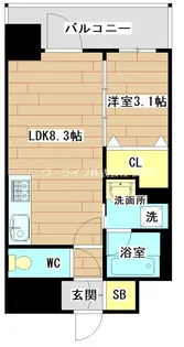 VIVRE高槻(ヴィーヴル)【9階】の間取り