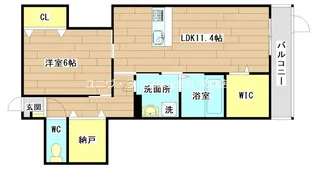 シナジーコート高槻古曽部【1階】の間取り