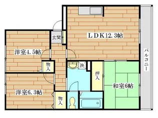 サンビューラ津之江B棟【1階】の間取り